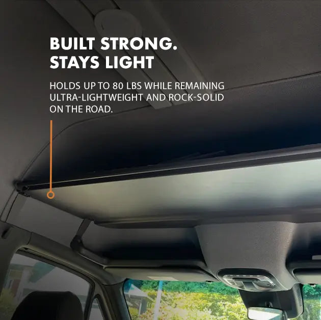 SPRINTER HEADLINER SHELF INCLUDES CURTAIN ROD AND LINER 2019+ White Top Adventures