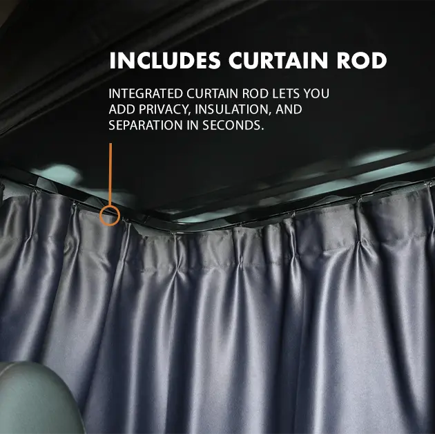 SPRINTER HEADLINER SHELF INCLUDES CURTAIN ROD AND LINER 2019+ White Top Adventures