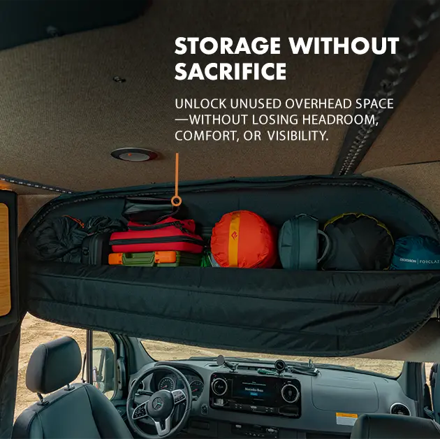 SPRINTER HEADLINER SHELF WITH L TRACK 2019+ White Top Adventures