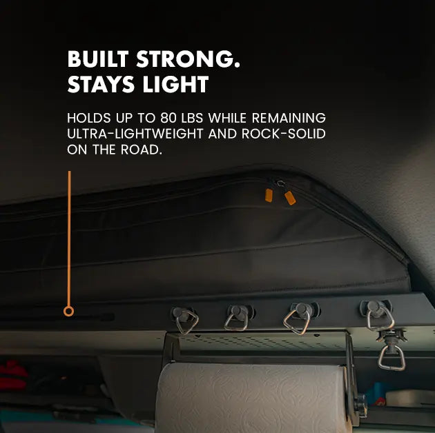SPRINTER HEADLINER SHELF WITH L TRACK 2019+ White Top Adventures