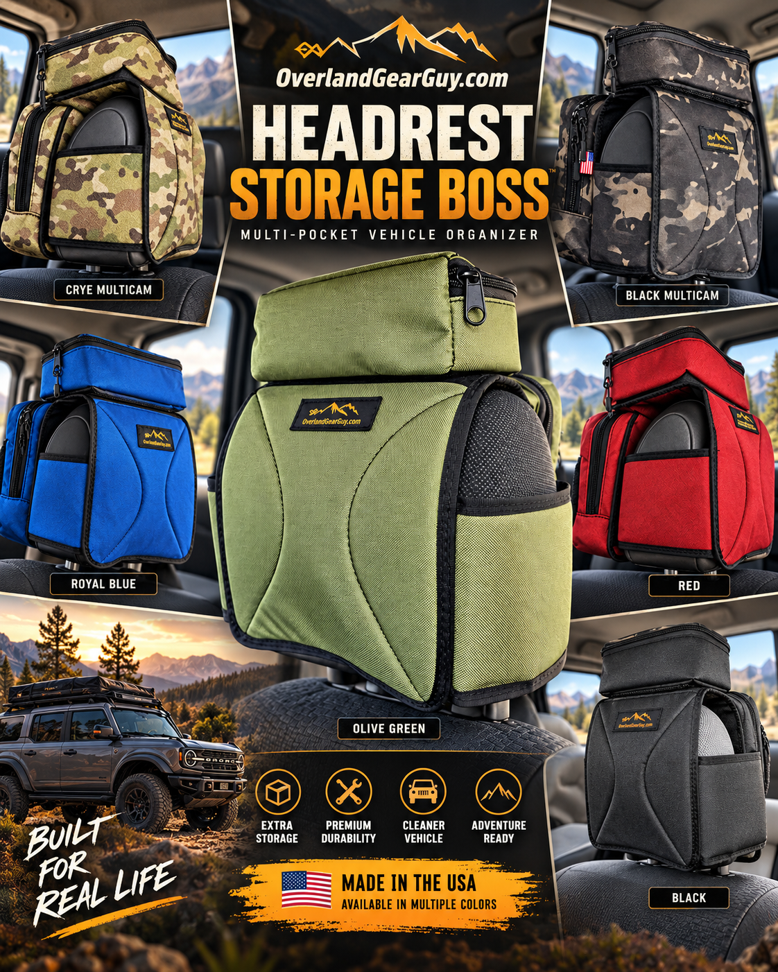 Headrest Storage Boss Overland Gear Guy
