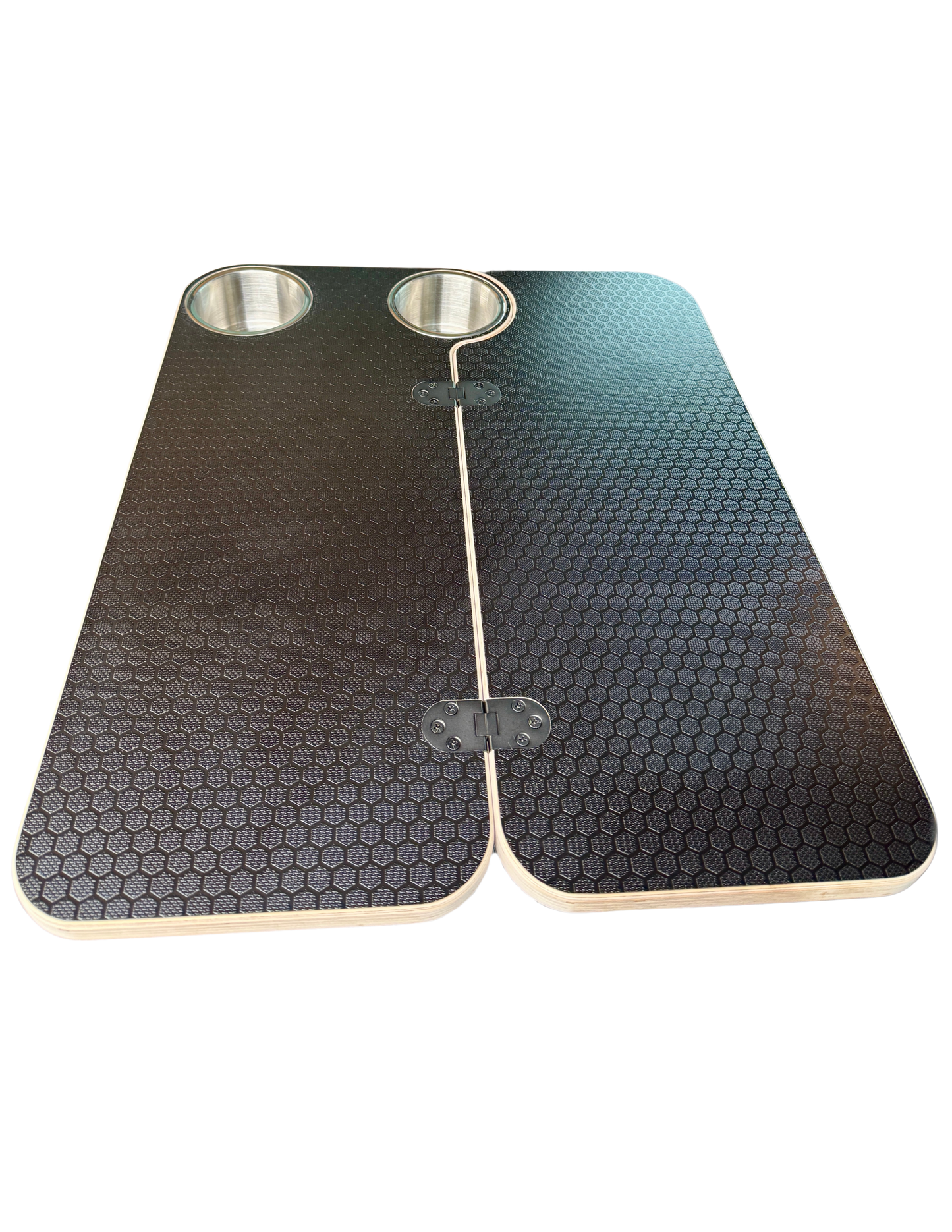 Hex-Duo Folding Black Hex Lagun Table 3/4" For Camper Vans and RVs