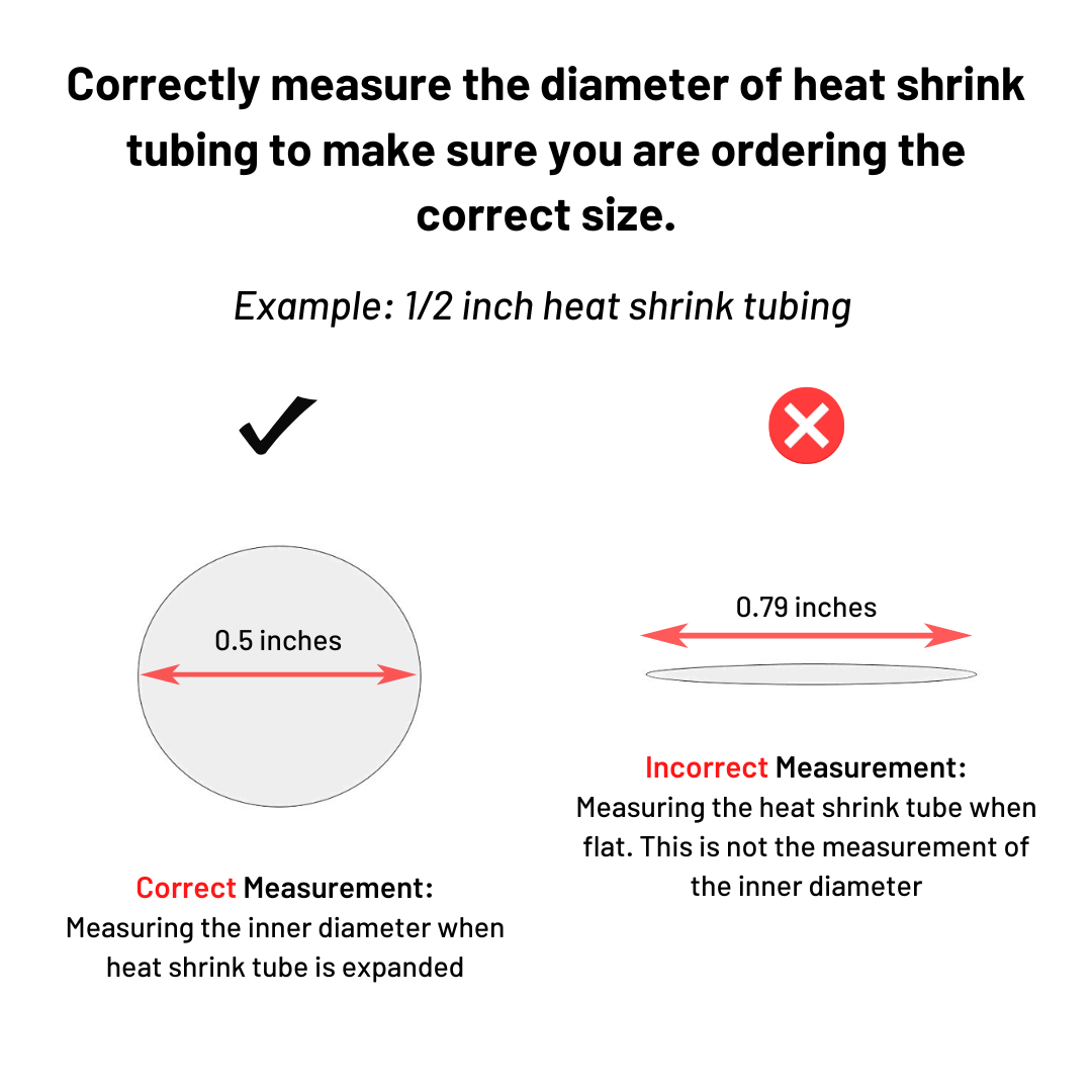 Black 3:1 Dual Wall Adhesive Glue Lined Marine Grade Heat Shrink Tube Tubing - 1/8", 3/16", 1/4", 3/8", 1/2", 3/4", 1", 1.5", 2"