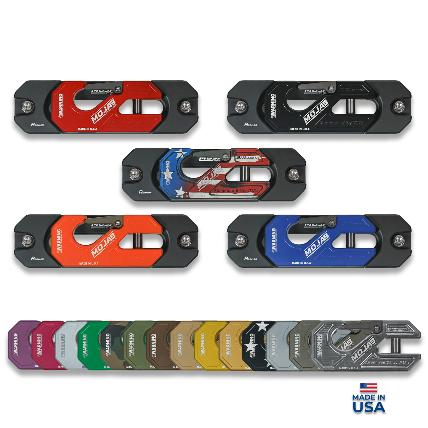 Aluminum Recessed Winch Shackle with Fairlead Kit.(LIFE TIME WARRANTY*) MOJAB OFFROAD