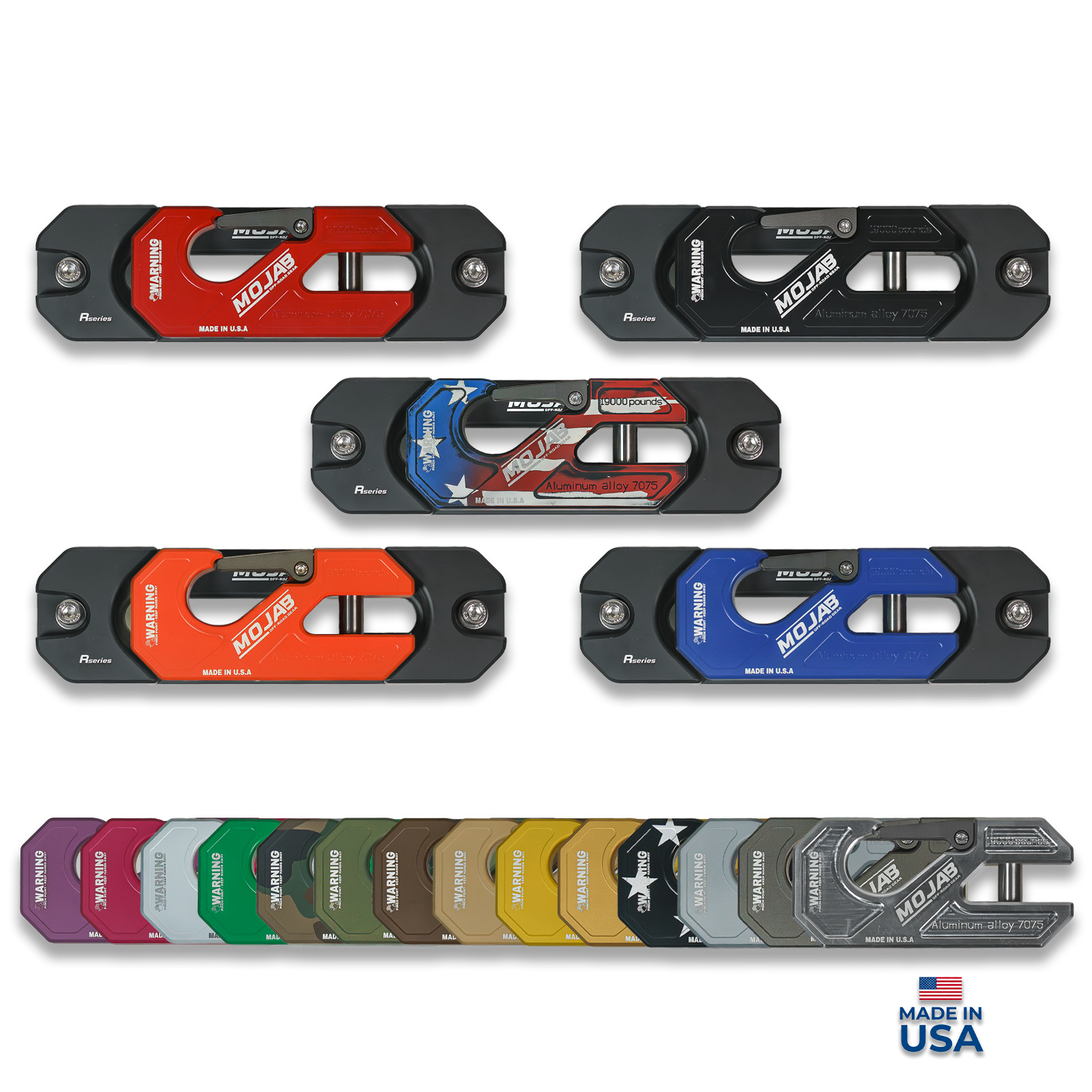 Aluminum Recessed Winch Shackle with Fairlead Kit.(LIFE TIME WARRANTY*) MOJAB OFFROAD