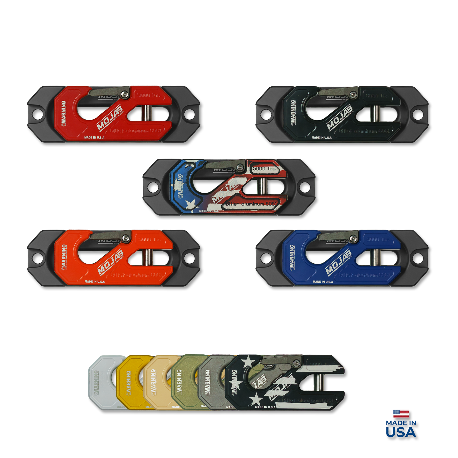 Side By Side / UTV Aluminum Recessed Winch Shackle with Fairlead Kit. (LIFE TIME WARRANTY*) MOJAB OFFROAD