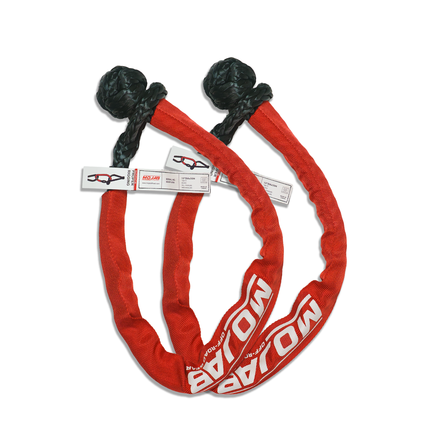 LongReach 1/2'' x 35'' soft shackle  (Set of 2 shackles)  (lifetime Warranty) MOJAB OFFROAD