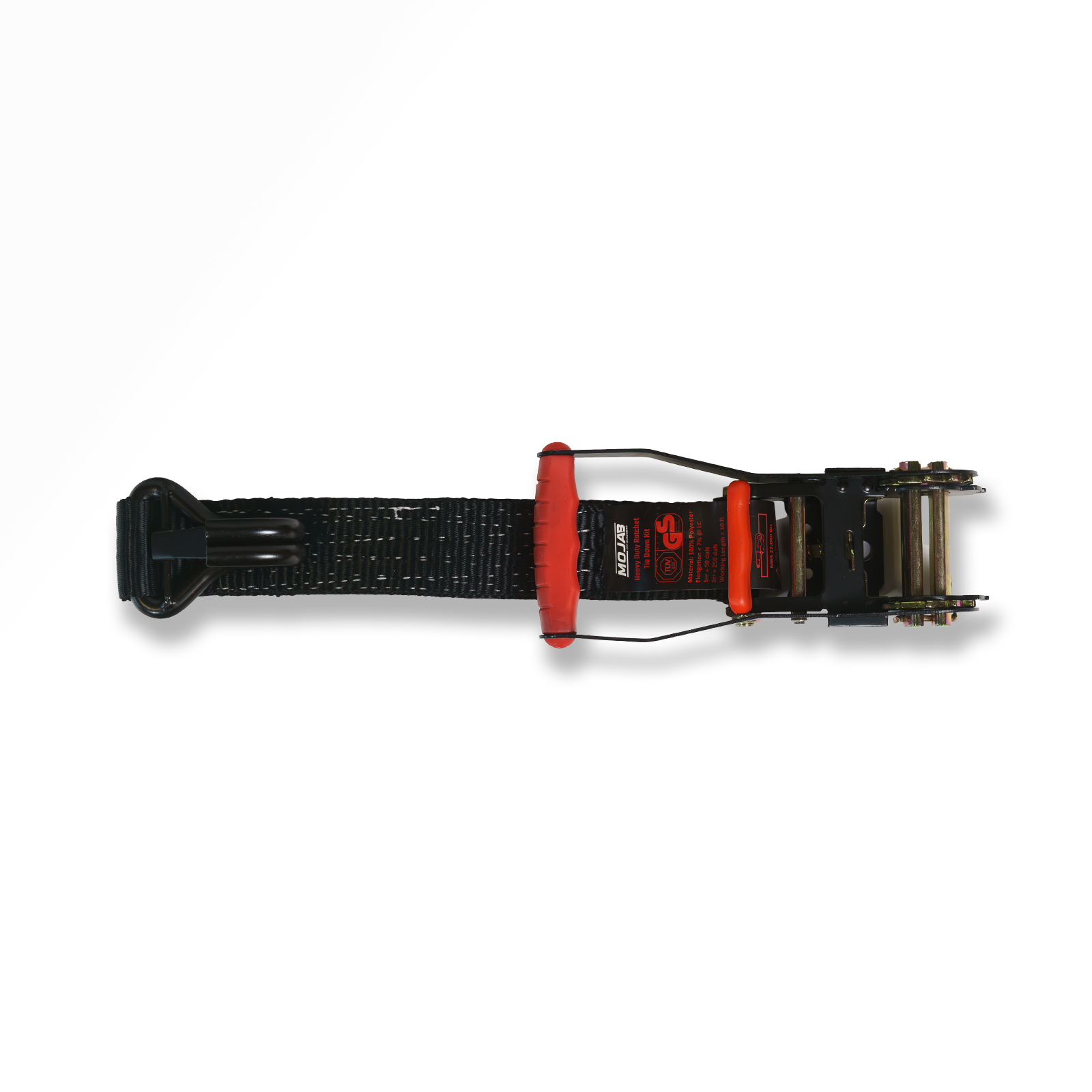 2" x 10' Ratchet Tie-Down (Closed hook) and 2'' x 39'' Axle Tie-Down Set (Pack of 4) (Lifetime Warranty) MOJAB OFFROAD