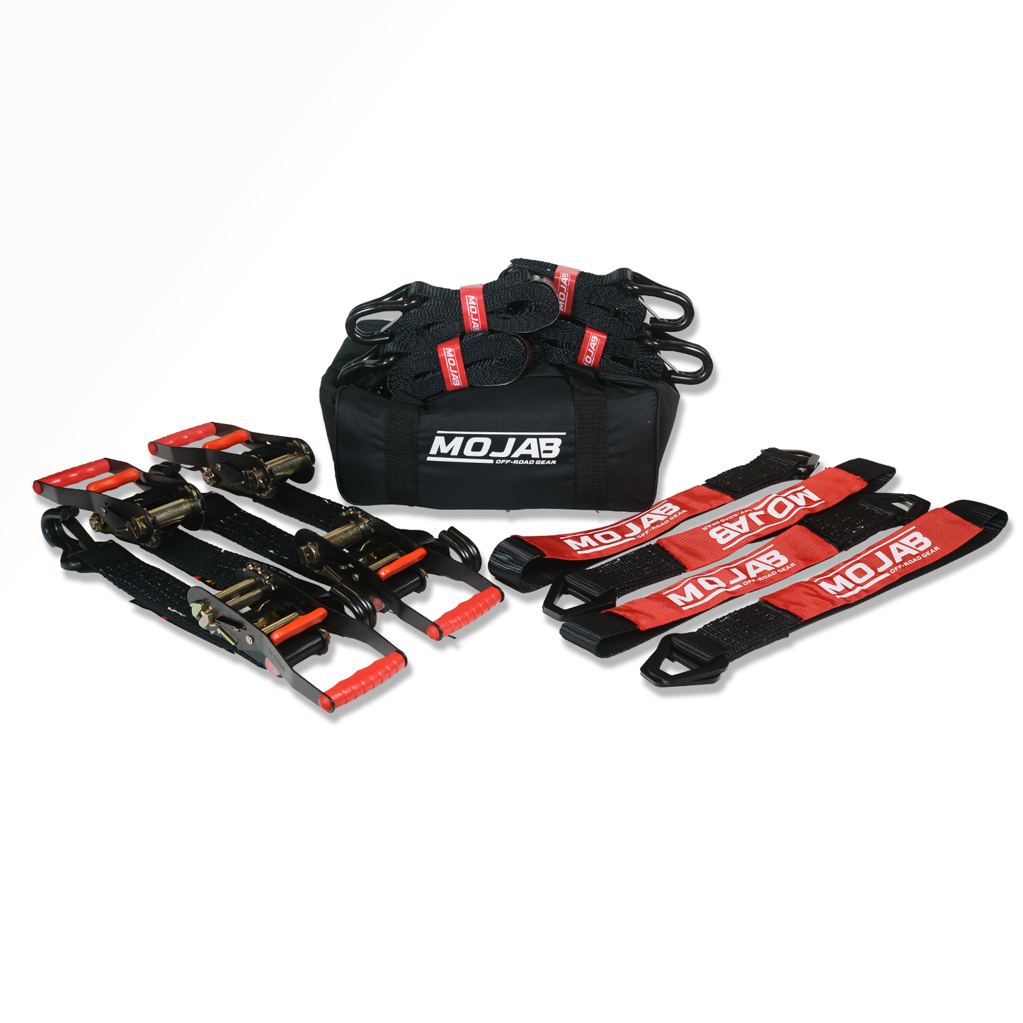 2" x 10' Ratchet Tie-Down (Closed hook) and 2'' x 39'' Axle Tie-Down Set (Pack of 4) (Lifetime Warranty) MOJAB OFFROAD