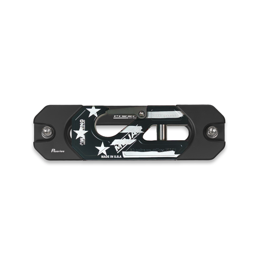 American Flag Black Edition Aluminum Recessed Winch Shackle with Fairlead. (LIFE TIME WARRANTY*) MOJAB OFFROAD
