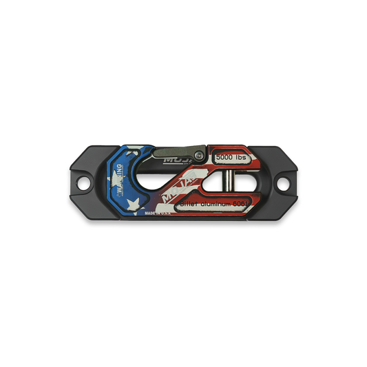 American Flag Side By Side / UTV Aluminum Recessed Winch Shackle with Fairlead Kit.(LIFE TIME WARRANTY*) MOJAB OFFROAD