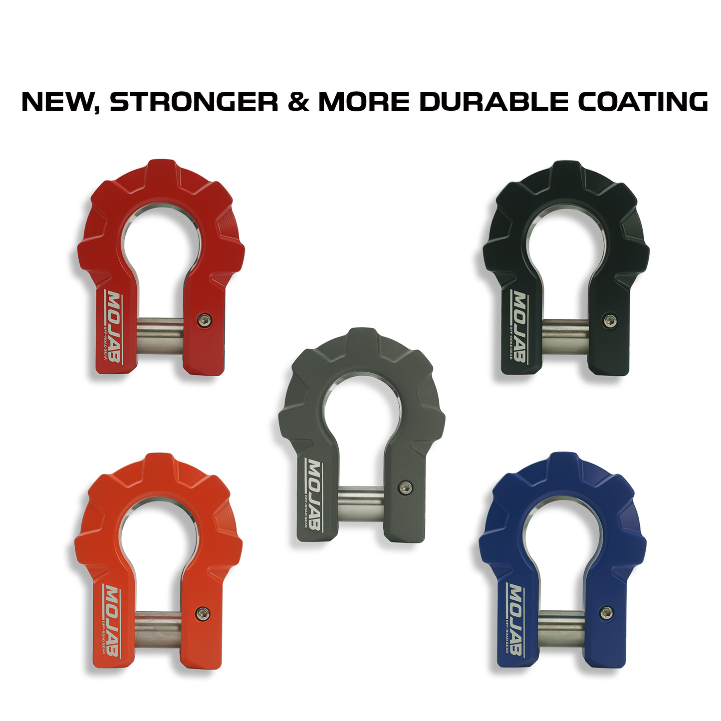 3/4'' Extreme duty Aluminum D-Shackle set (9T)-Ceramic coated (LIFETIME WARRANTY*) MOJAB OFFROAD