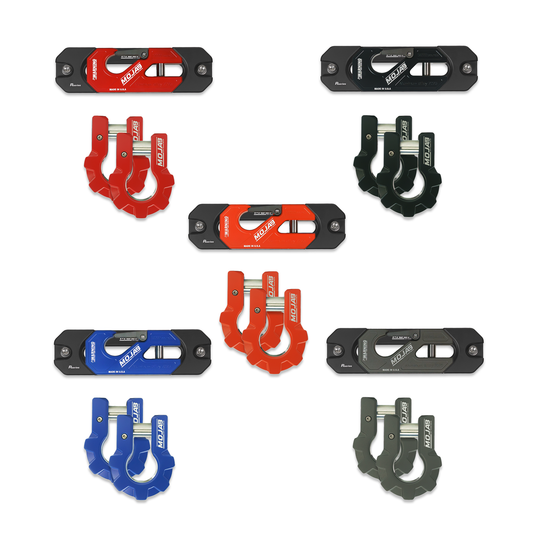 Color Matched Recessed Winch Shackle & Fairlead Kit + 3/4” Extreme Duty Aluminum Shackles (ceramic coated)lifetime warranty MOJAB OFFROAD