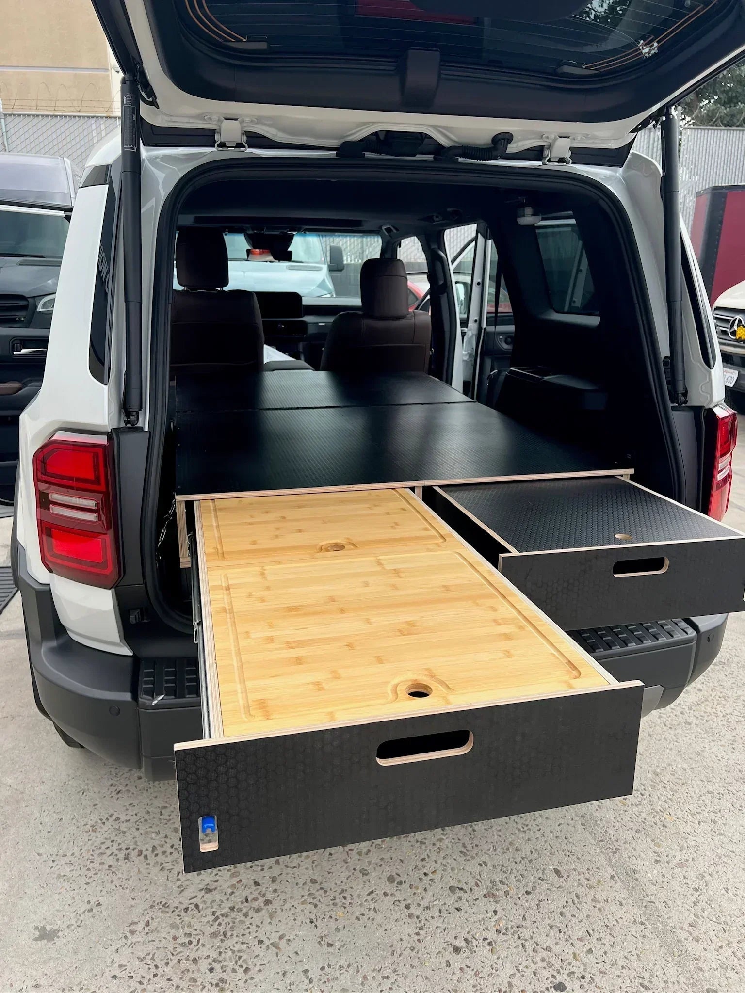 Land Cruiser 250 | Dual Drawer Storage System & Bed Platform | Toyota 2024+ LC250 Solid Wood Worx