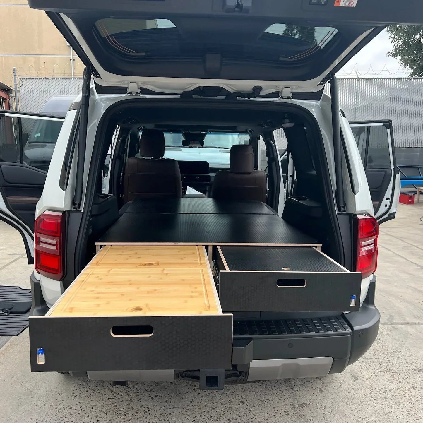 Land Cruiser 250 | Dual Drawer Storage System & Bed Platform | Toyota 2024+ LC250 Solid Wood Worx