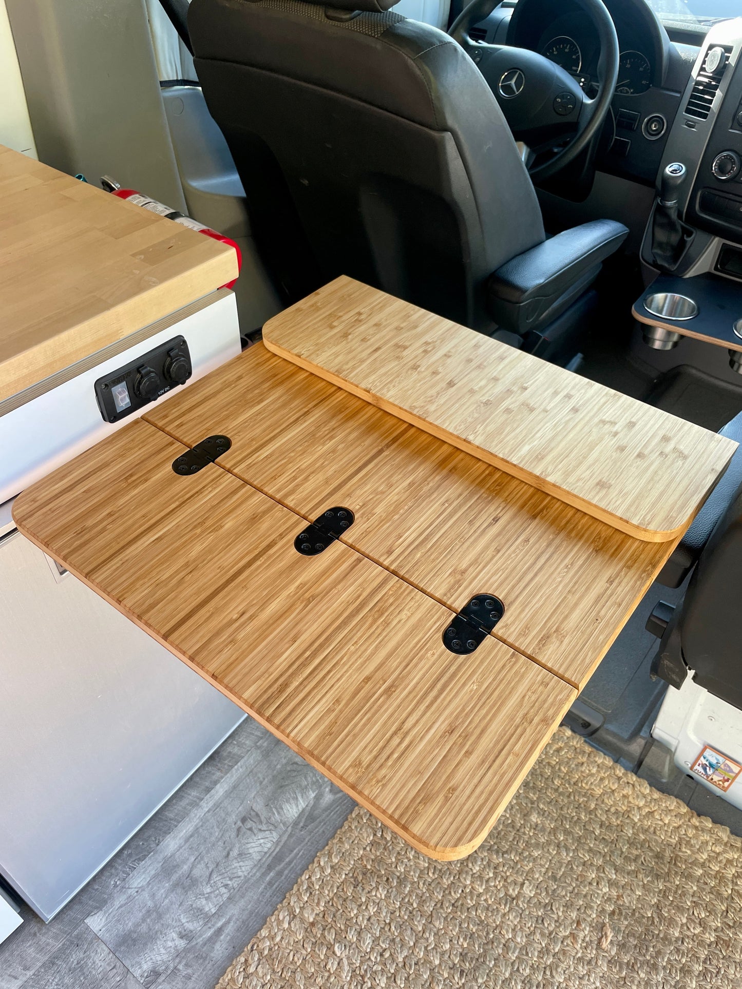Folding Bamboo Lagun Table 3/4" Thick For Camper Vans and RVs