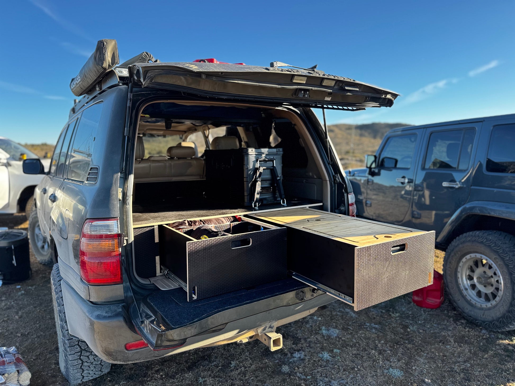 Land Cruiser 100 | Dual Drawer Storage System & Bed Platform | 1998–2007 Toyota Solid Wood Worx