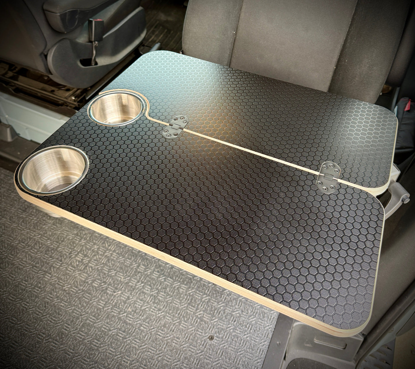 Hex-Duo Folding Black Hex Lagun Table 3/4" For Camper Vans and RVs