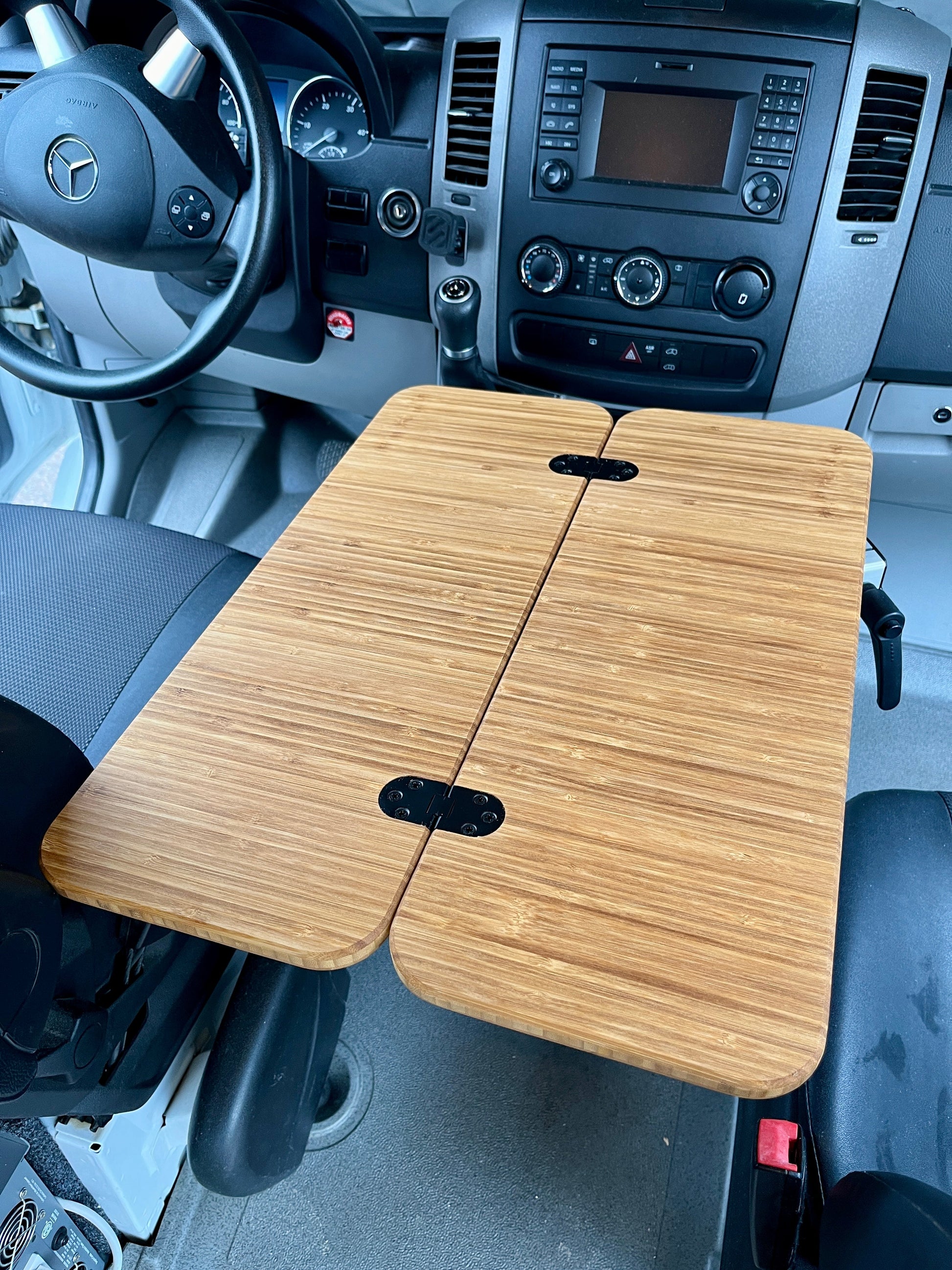 Slim Half Folding Bamboo Lagun Table 1/2" Thick For Camper Vans and RVs Weekender Outdoors