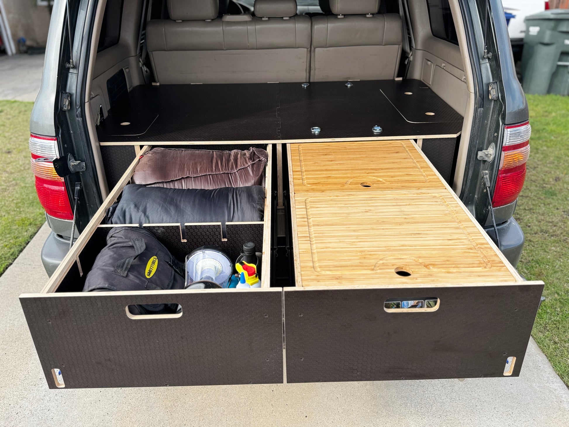 Land Cruiser 100 | Dual Drawer Storage System & Bed Platform | 1998–2007 Toyota Solid Wood Worx