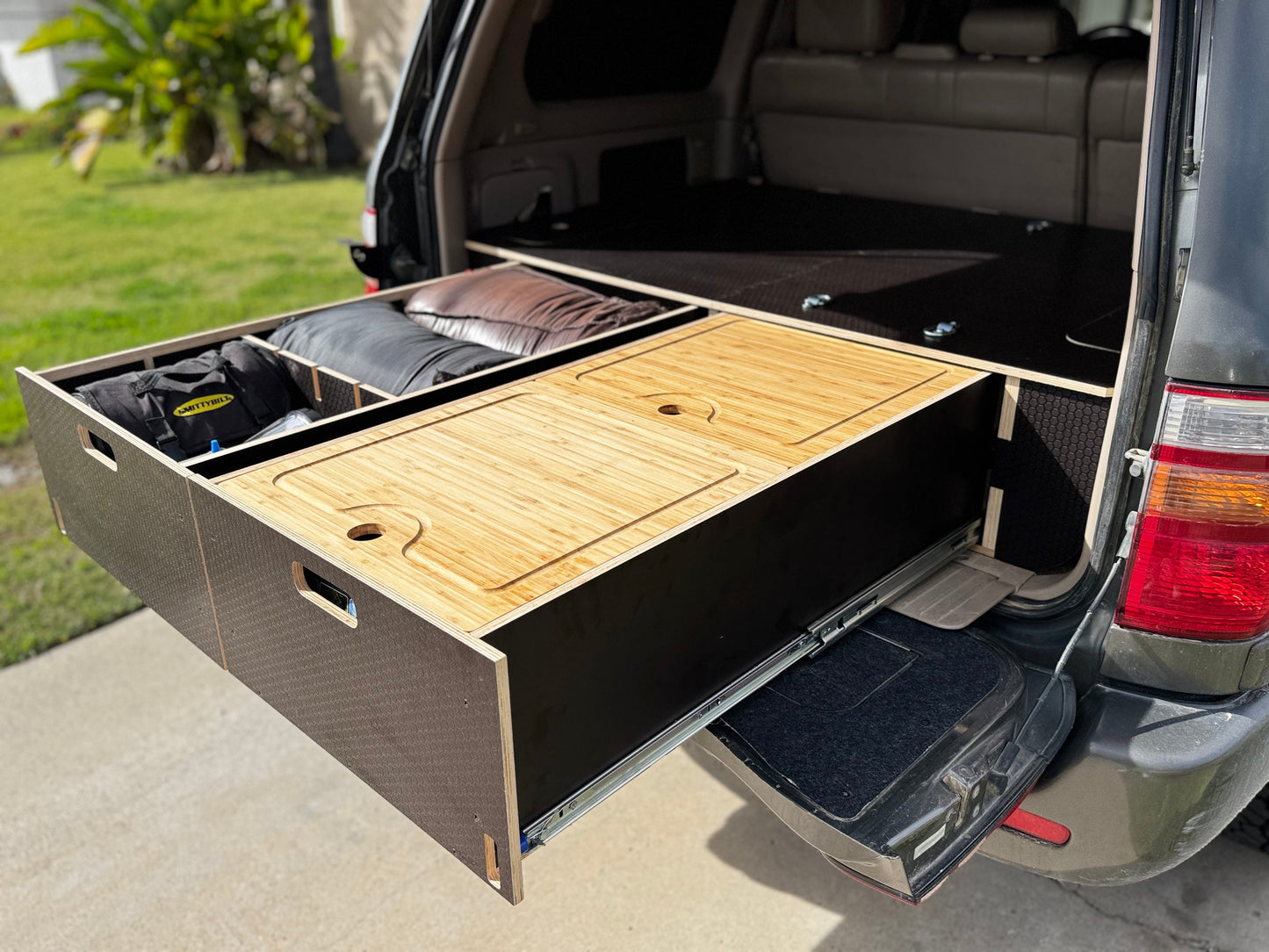 Land Cruiser 100 | Dual Drawer Storage System & Bed Platform | 1998–2007 Toyota Solid Wood Worx