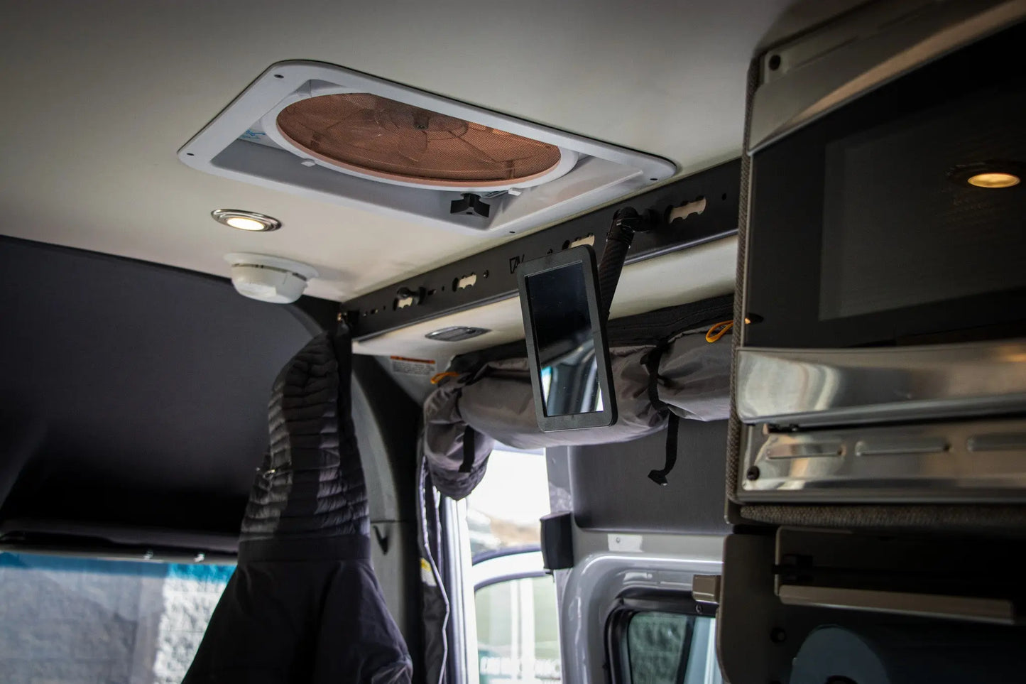 L-Track PRO for Overhead Sliding Door for Storyteller Overland Mode w/Magnetic Mirror Canyon Adventure Vans