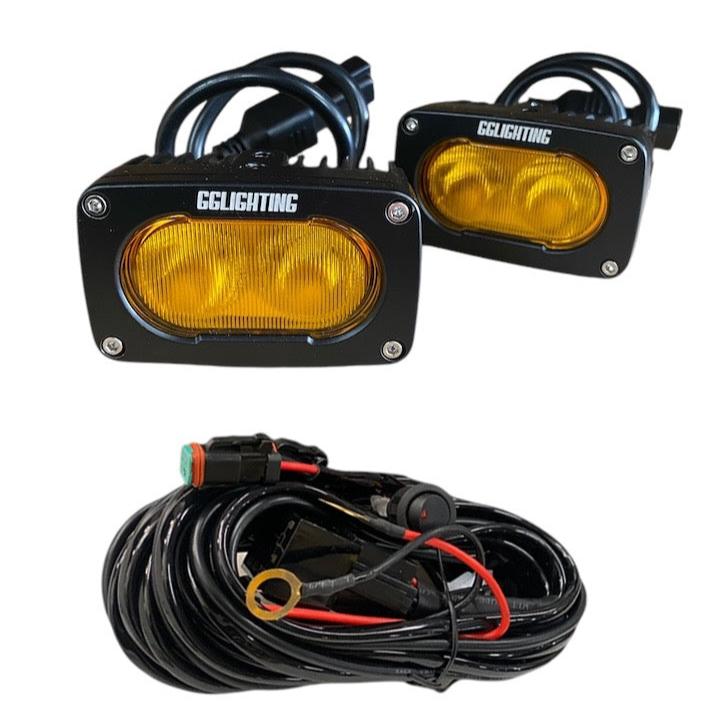 GP10 Offroad LED Pod Bundle Amber With Free Wiring Harness GGLighting