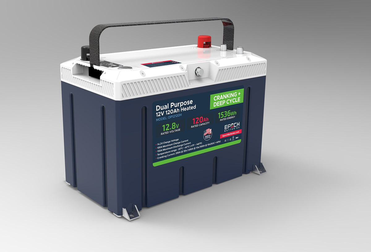 12V 120Ah (1.54kWh) Pro Series - LiFePO4 Cranking & Deep Cycle Lithium Battery (Dual Purpose) Epoch Batteries