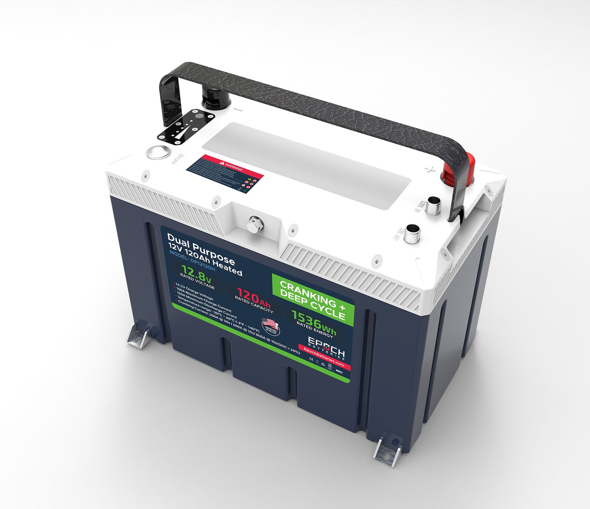 12V 120Ah (1.54kWh) Pro Series - LiFePO4 Cranking & Deep Cycle Lithium Battery (Dual Purpose) Epoch Batteries