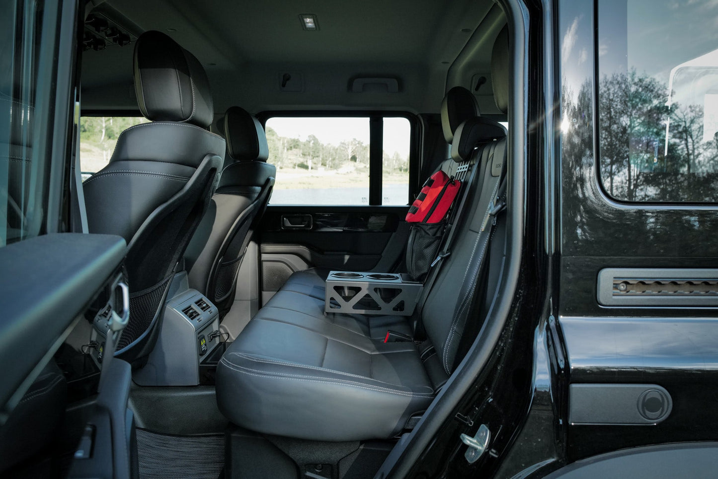 INEOS Grenadier Rear Seat Cup Holder + Storage Tray & MOLLE Panel Canyon Adventure Vans