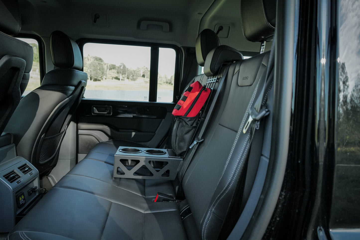 INEOS Grenadier Rear Seat Cup Holder + Storage Tray & MOLLE Panel Canyon Adventure Vans