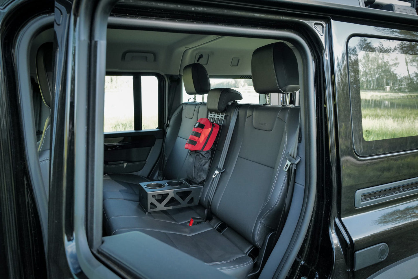 INEOS Grenadier Rear Seat Cup Holder + Storage Tray & MOLLE Panel Canyon Adventure Vans