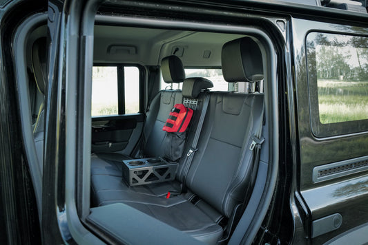 INEOS Grenadier Rear Seat Cup Holder + Storage Tray & MOLLE Panel Canyon Adventure Vans