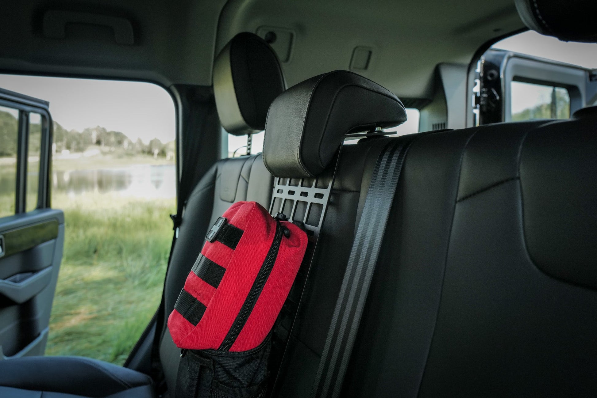 INEOS Grenadier Rear Seat Cup Holder + Storage Tray & MOLLE Panel Canyon Adventure Vans