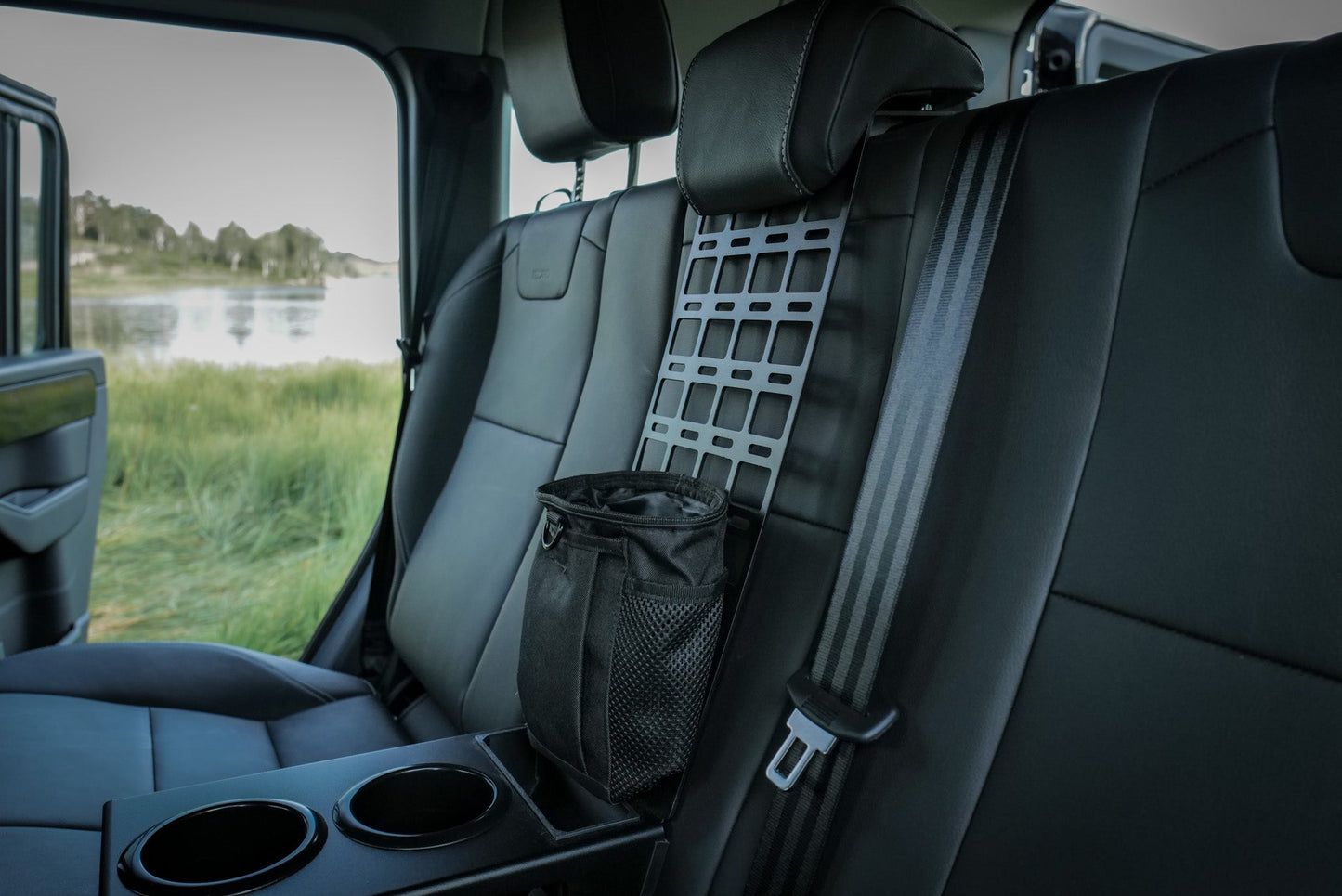 INEOS Grenadier Rear Seat Cup Holder + Storage Tray & MOLLE Panel Canyon Adventure Vans