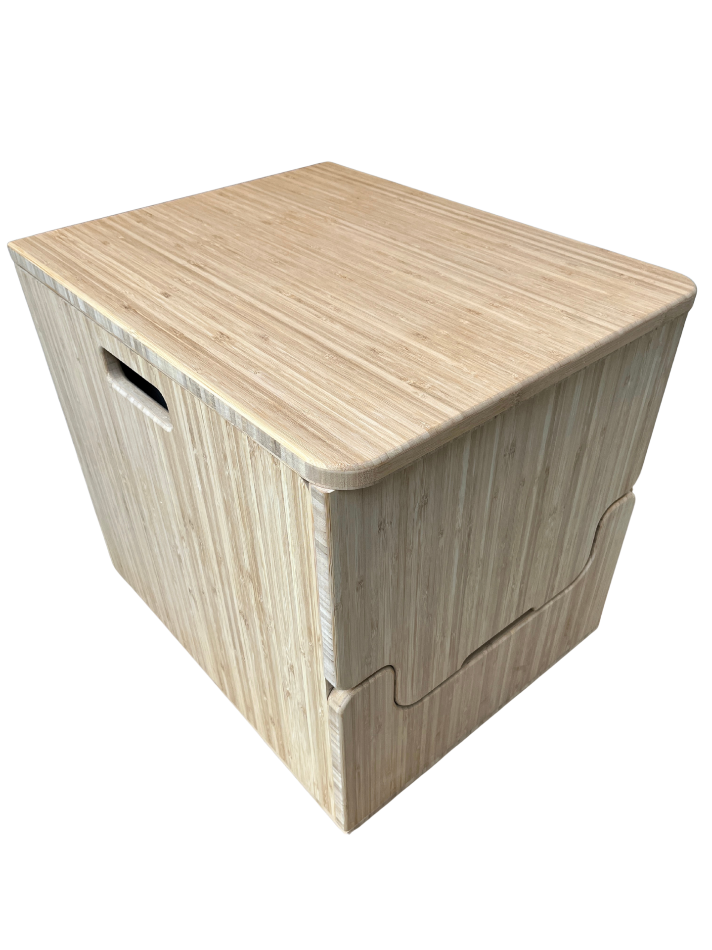 Laveo Dry Flush Portable Waterless Toilet Bamboo Lift top Cabinet Flat Pack Kit Weekender Outdoors