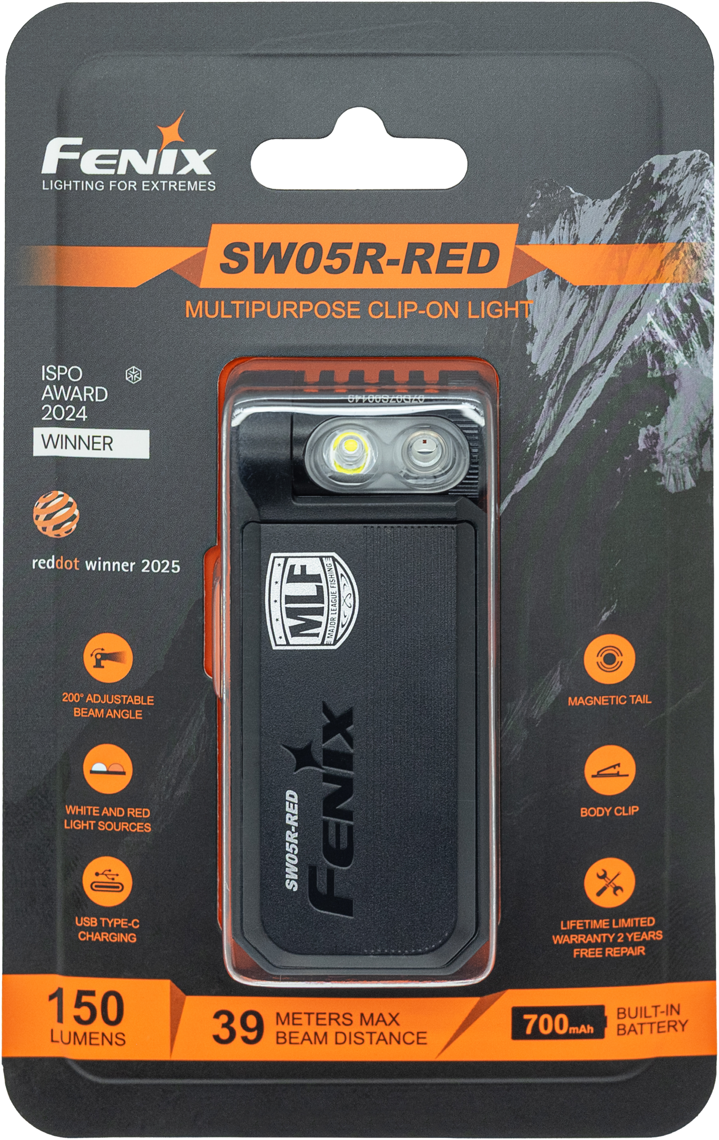 Fenix SW05R Multipurpose Clip-On Light with Red or UV Output Fenix Store