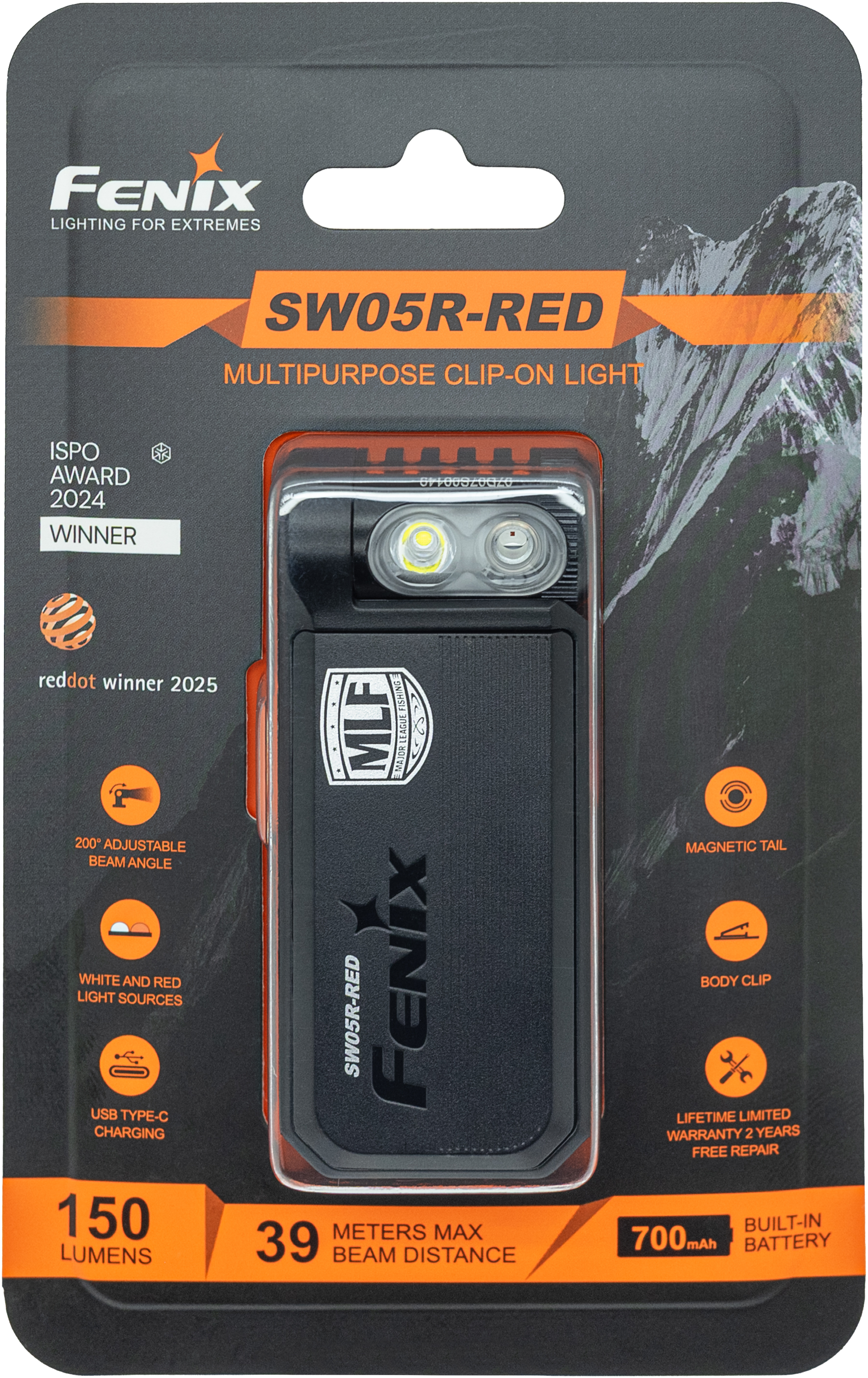 Fenix SW05R Multipurpose Clip-On Light with Red or UV Output Fenix Store