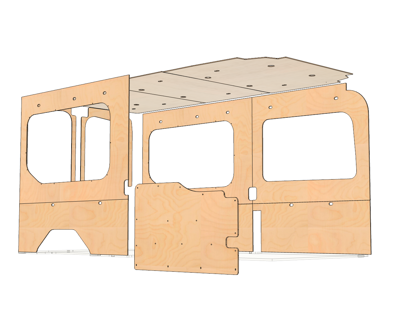 Transit Medium Roof 148 Wood Wall Kit