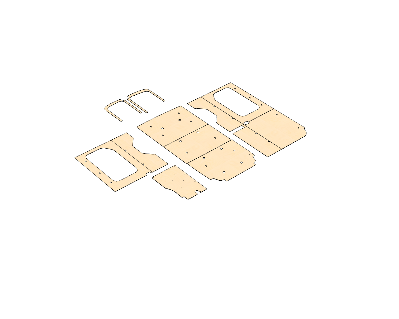 Transit Medium Roof 148 Wood Wall Kit