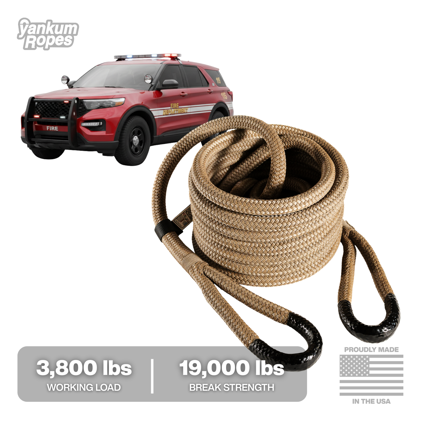 3/4" Kinetic Recovery Rope "Rubber Boa"
