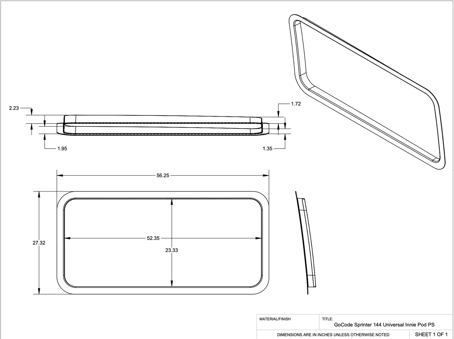 Sprinter 144 Rear Window/Innie Pair GoCode