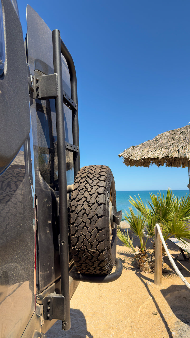 TRANSIT REAR TIRE CARRIER LADDER White Top Adventures