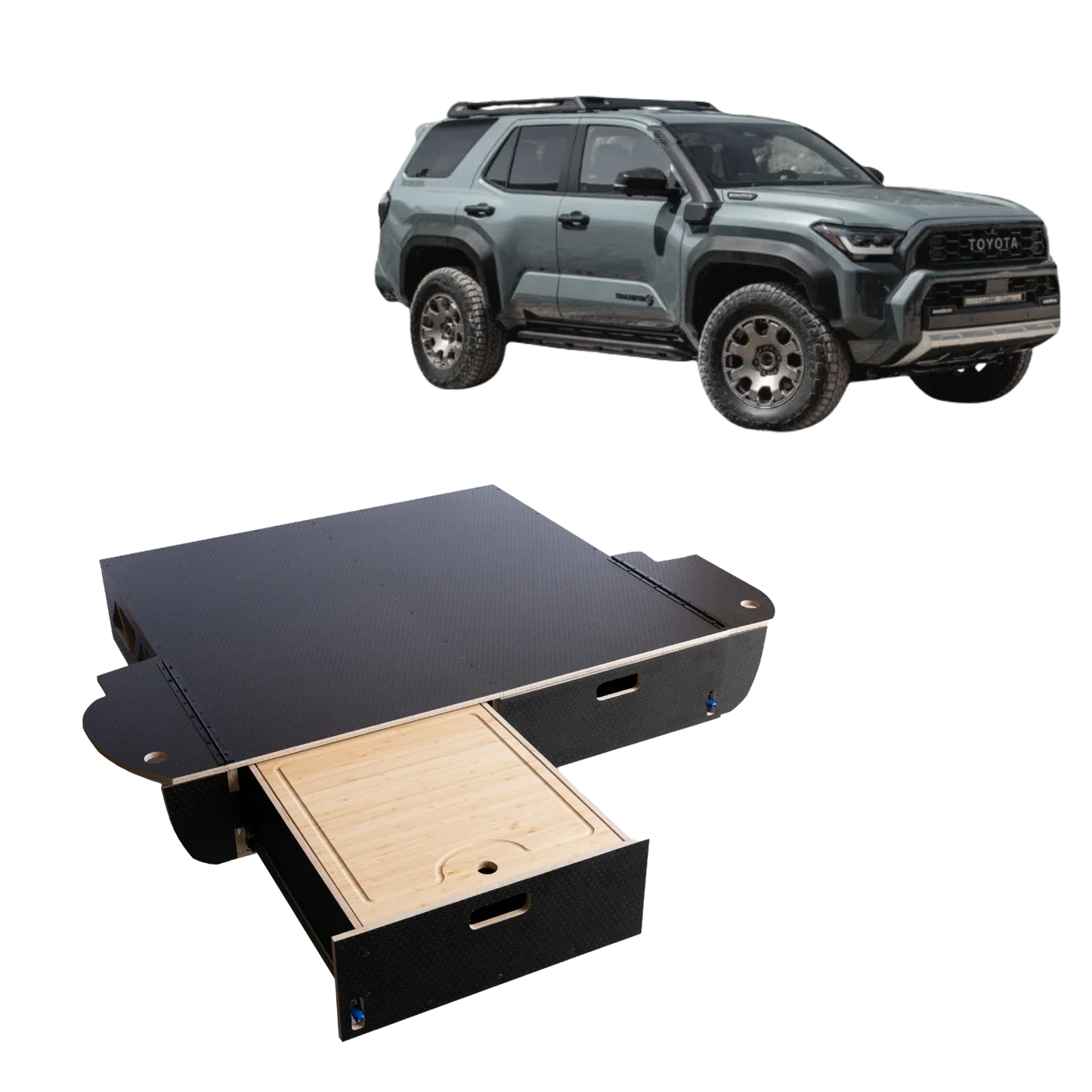 Toyota 4Runner | Dual Drawer Storage System & Bed Platform | 6th Gen (2025+) Solid Wood Worx