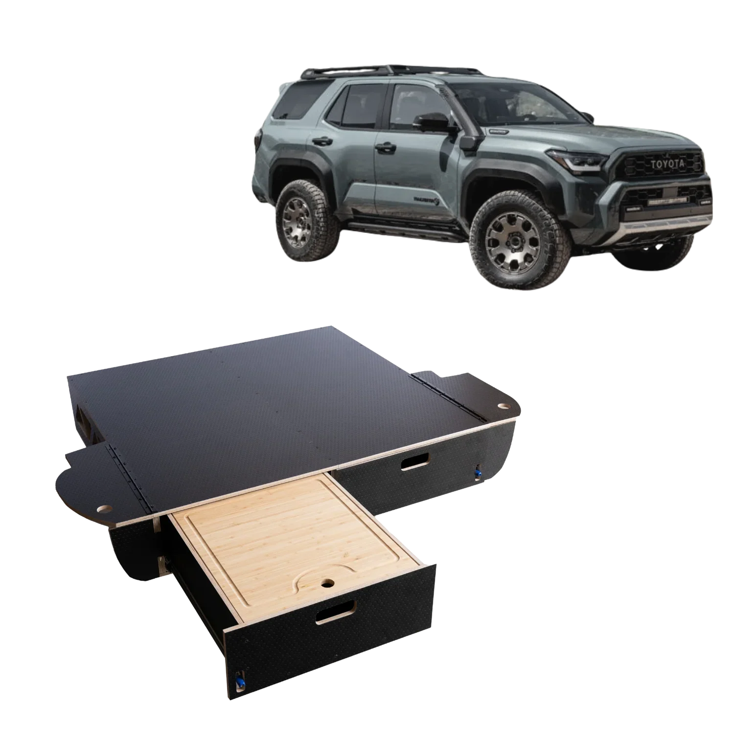 Toyota 4Runner | Dual Drawer Storage System & Bed Platform | 6th Gen (2025+) Solid Wood Worx