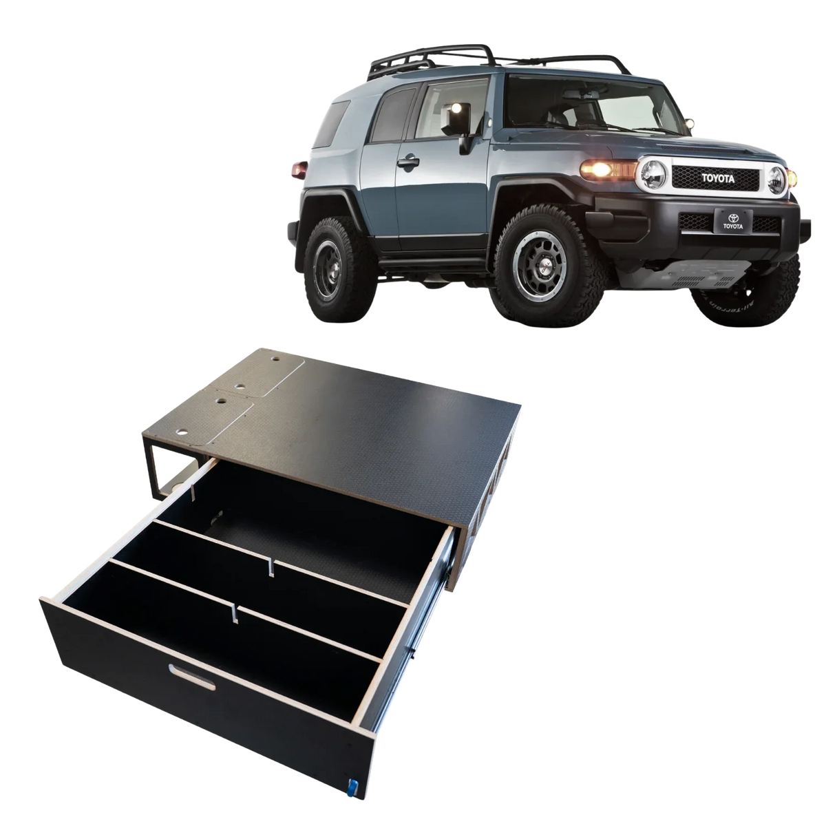 FJ Cruiser | Single Drawer Storage System & Sleeping Platform | 2007–2014 Toyota Solid Wood Worx