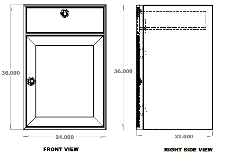 24" One Door, One Drawer Base Cabinet - 22" x 24" x 36" Van Wife Components