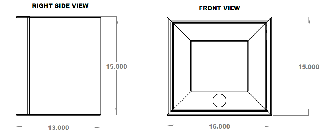 16" Upper Cabinet - Square Back - 16" x 13" x 15" Van Wife Components