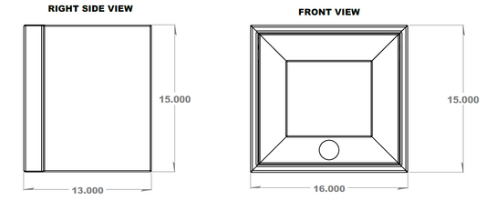 16" Upper Cabinet - Square Back - 16" x 13" x 15" Van Wife Components