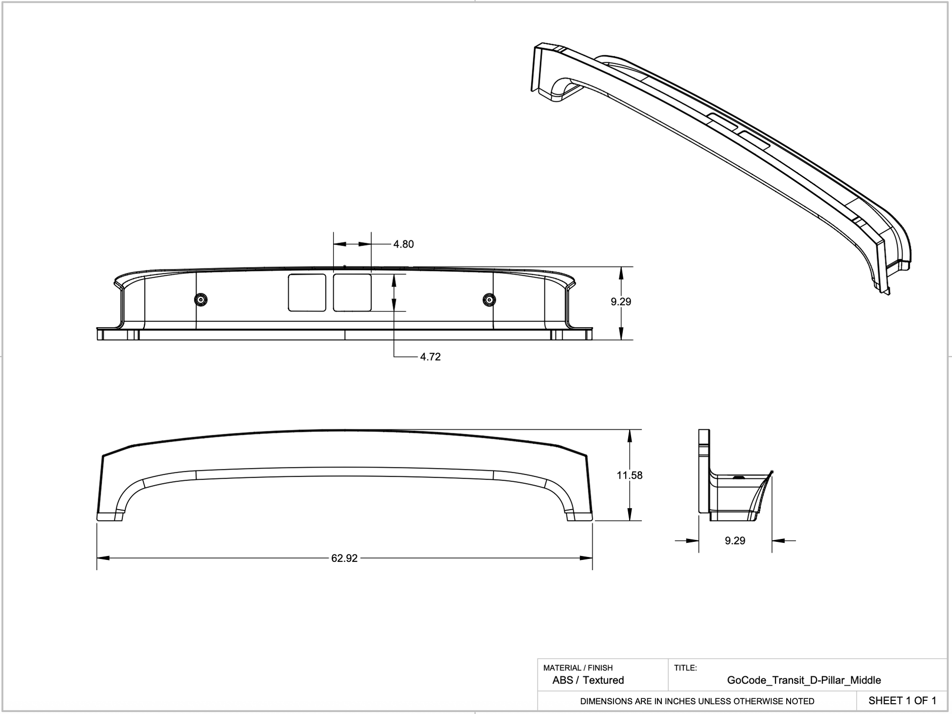 Ford Transit High Roof Rear Trim Kit GoCode